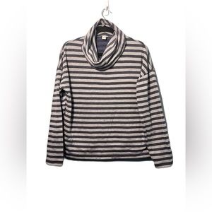 • J.Crew Cowl Neck Striped Sweatshirt Long Sleeved Gray & Navy